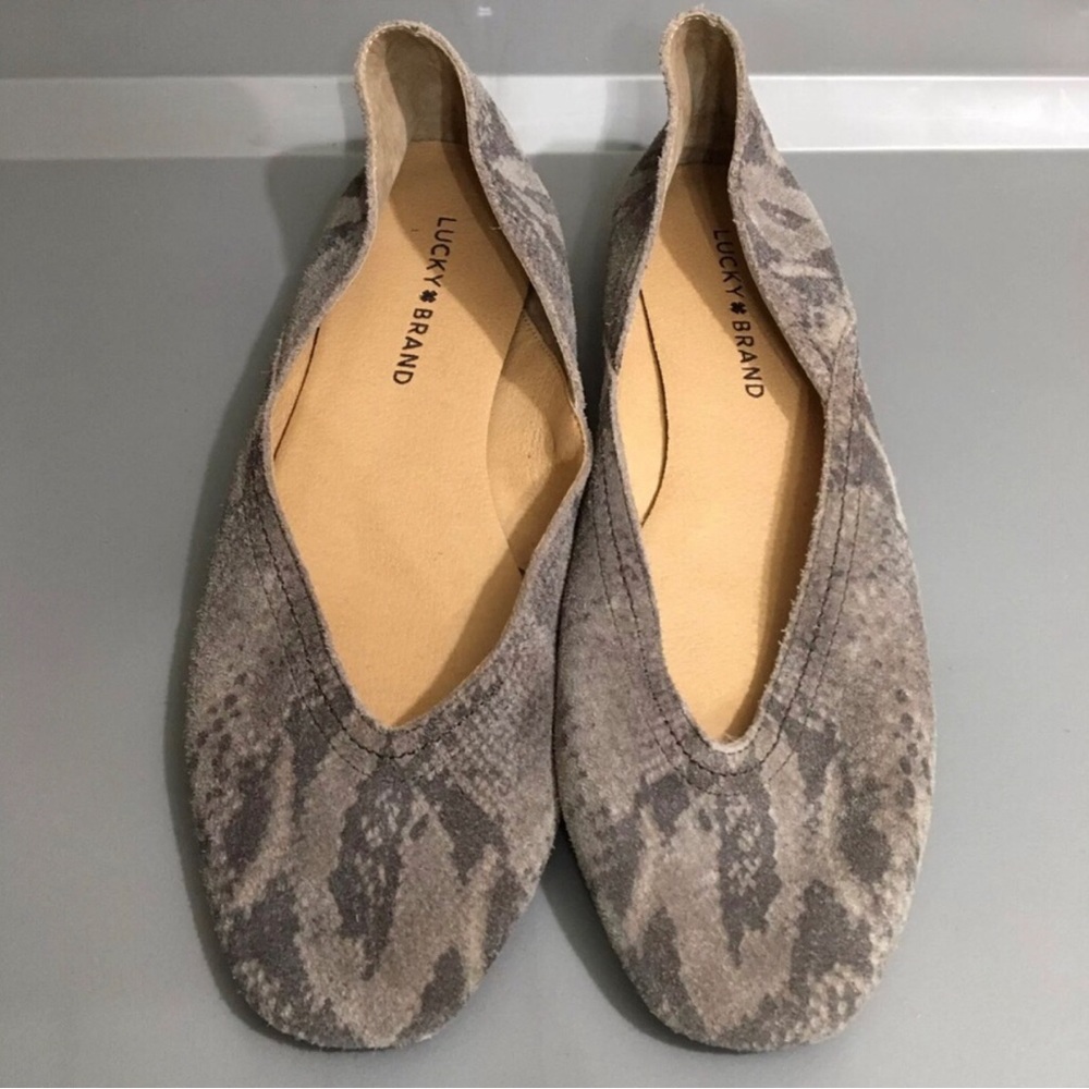 Lucky Brand snakeprint leather flats. Size 8. - Picture 2 of 8